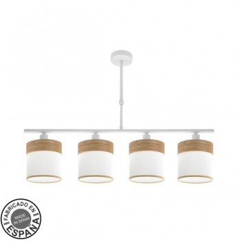 Distribuidor - Lâmpadas Diversas | Lâmpadas Modernas | LAMPARA CLOE 4XE14 BLANCA/BLANCA-MADERA CLARA REGX75X14 CM Ref: 175454085
